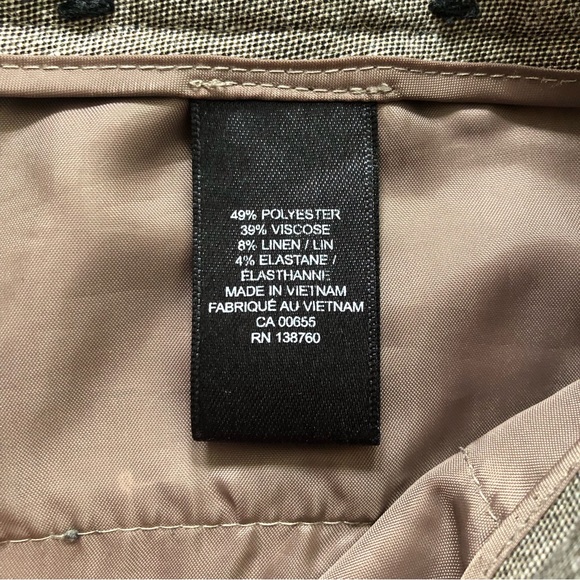 RW&CO Slim Leg Ankle Length Suit Pant Linen Blend Signature Fit Dressy Size 6 - Picture 4 of 16